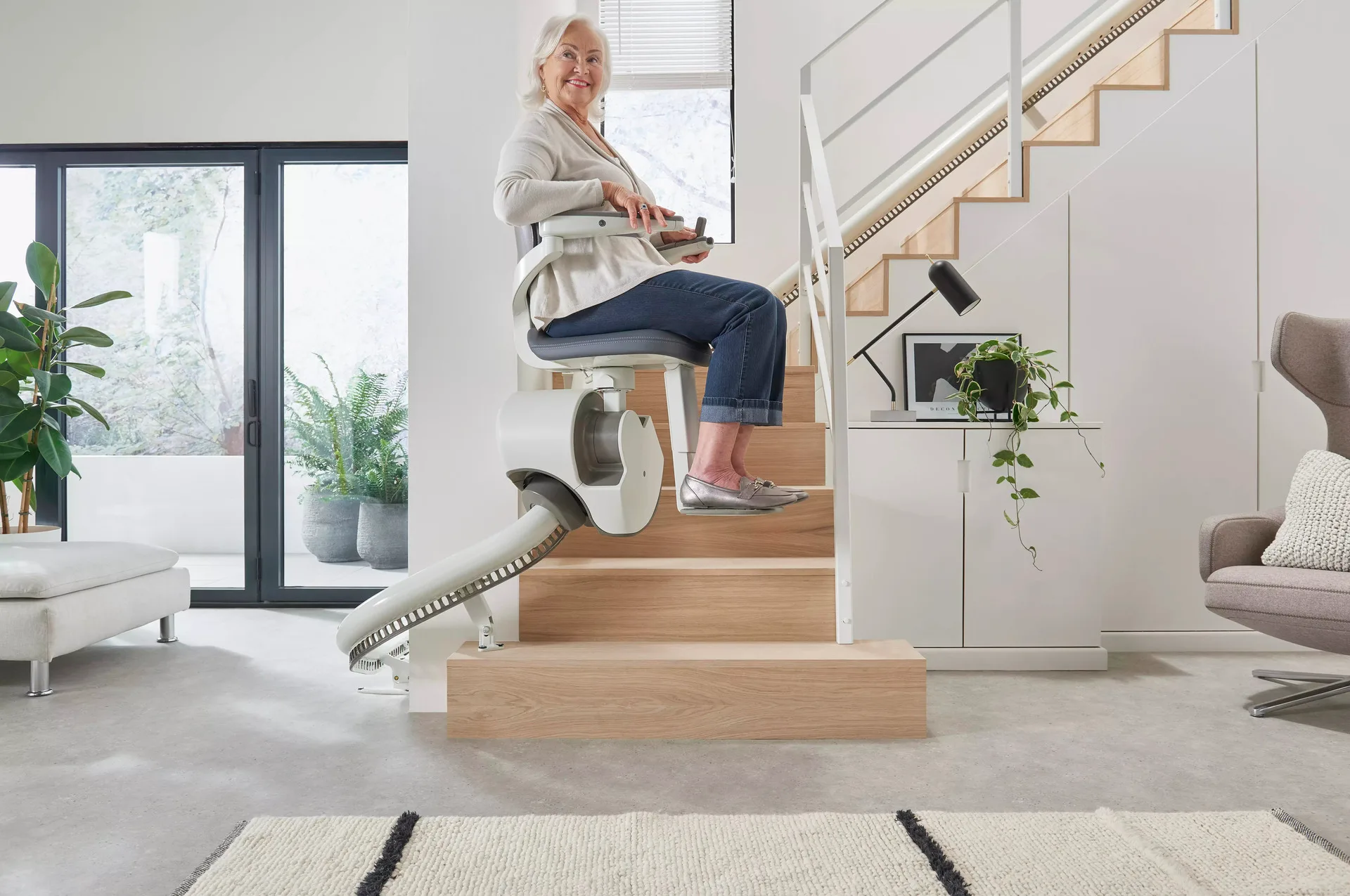 Stairlift fitted on a staircase in a Hampshire home